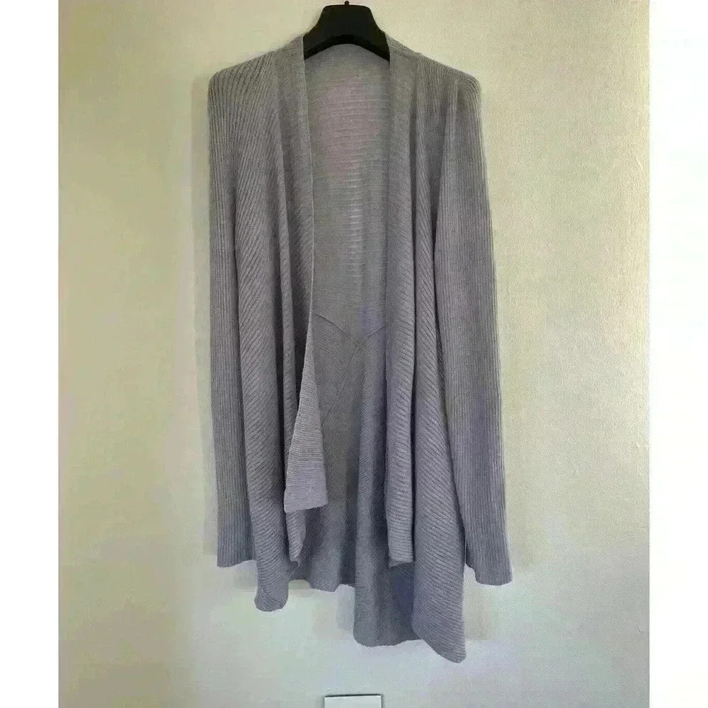 EILEEN FISHER Lavender Wool Cardigan Ribbed Size XS